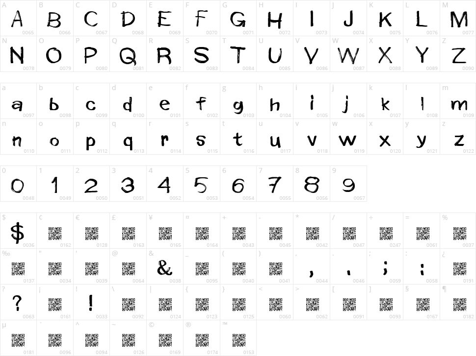 Window Markers Character Map