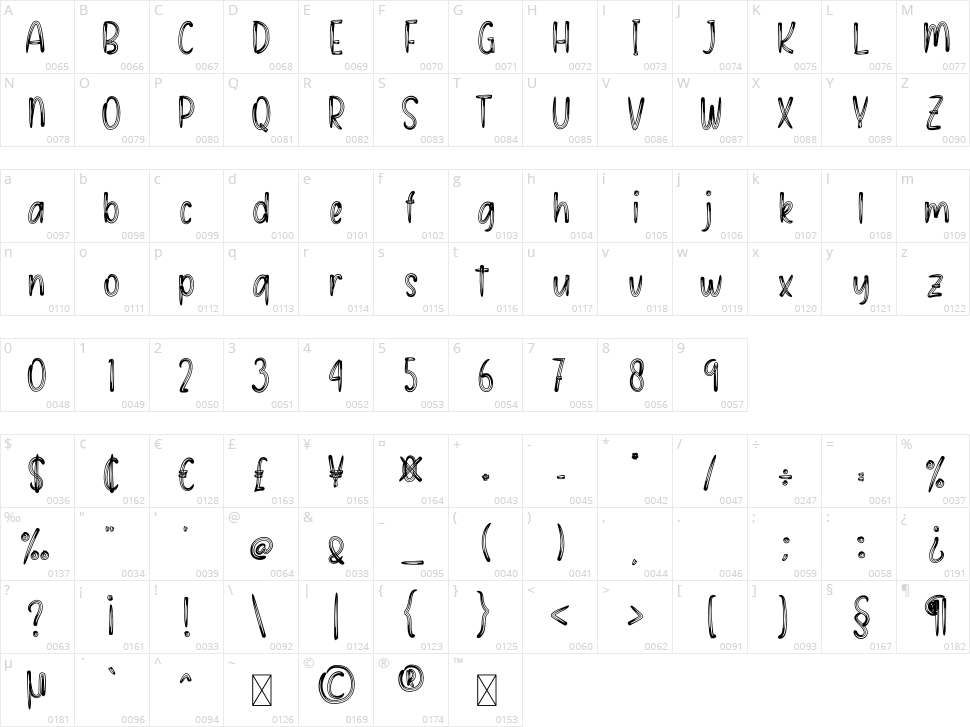 Winter Smile Character Map