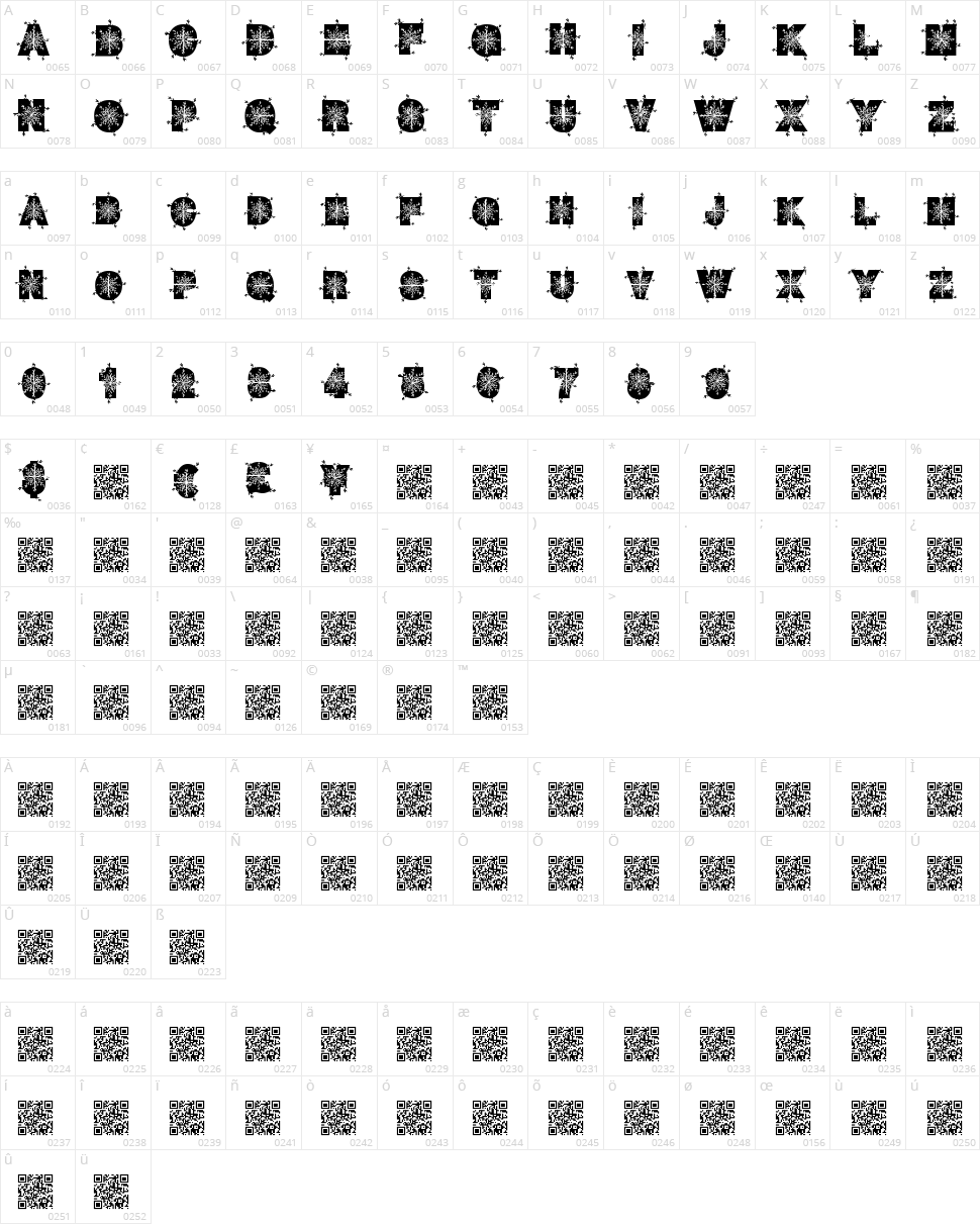 Winter Decor Character Map