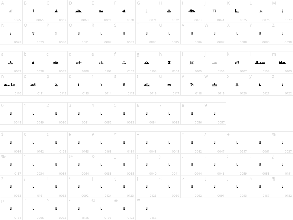 WM Architect 1 Character Map