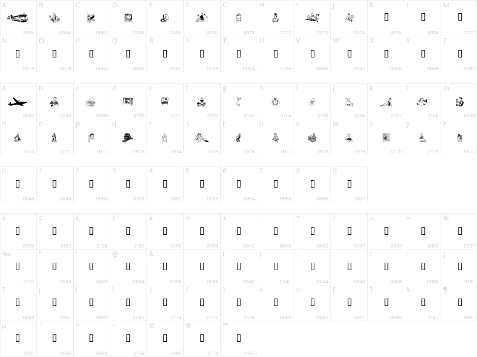 WM The 50s Character Map