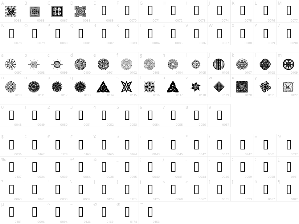 WM Designs 2 Character Map