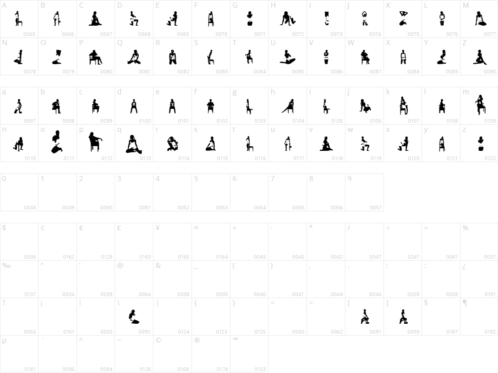 Woman Silhouettes Character Map