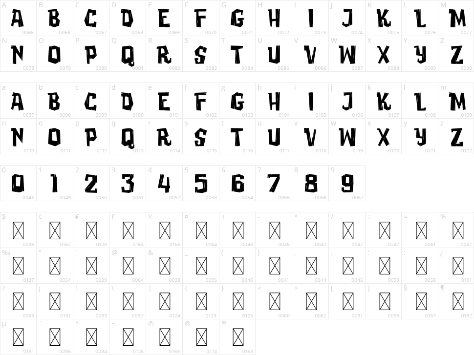 Woodpecker Character Map
