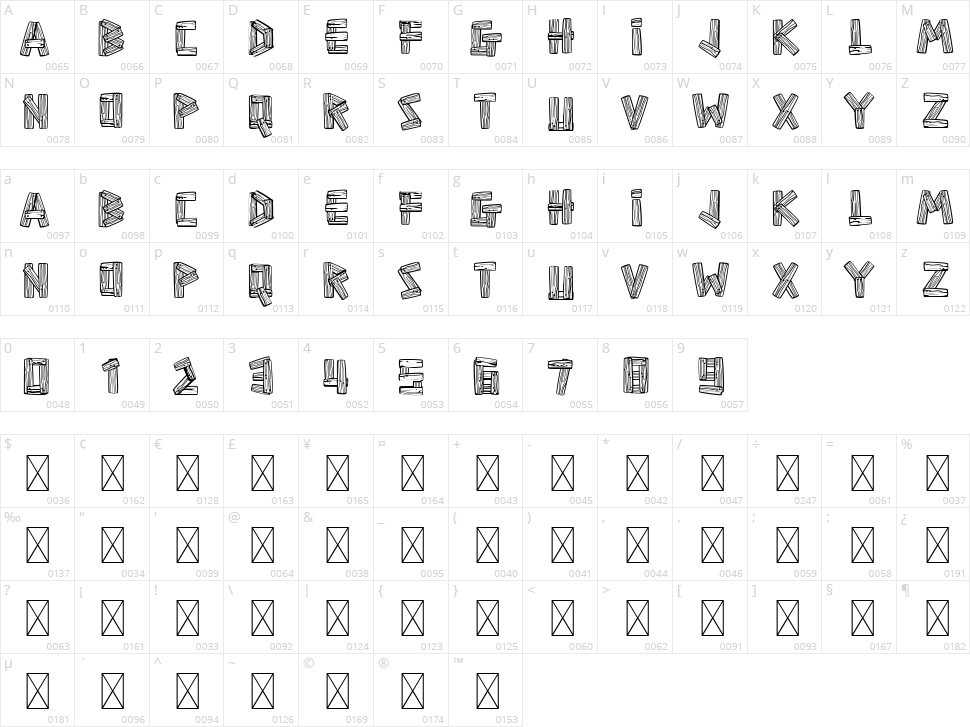 Woody Wood Character Map