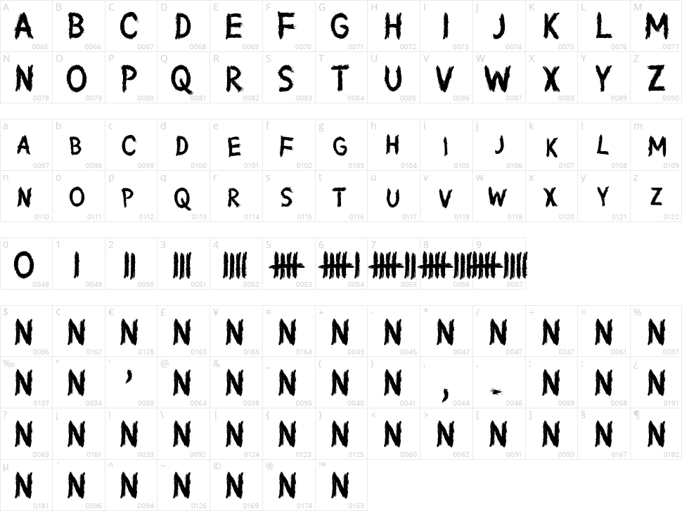 Writing Without Ink Character Map