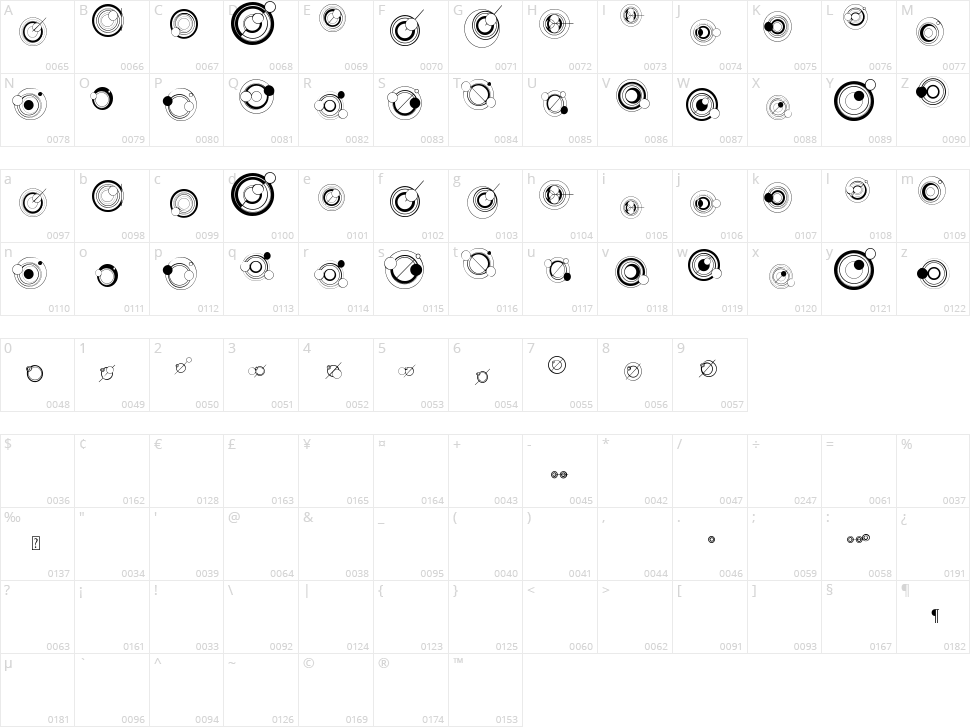 WS Simple Gallifreyan Character Map