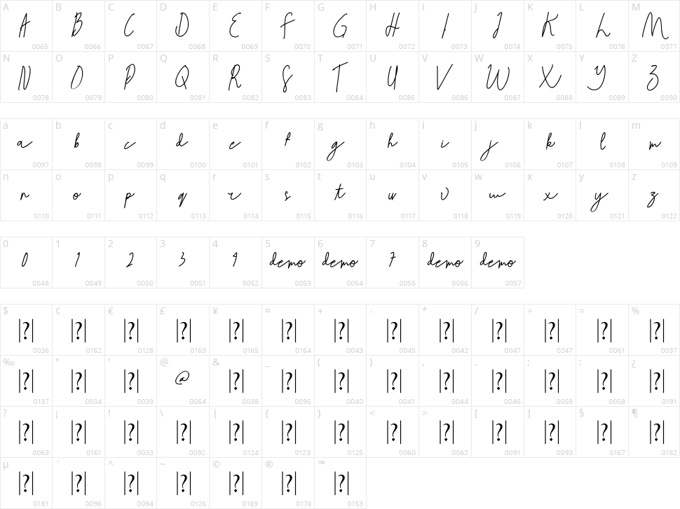 Xavier Eskimo Character Map