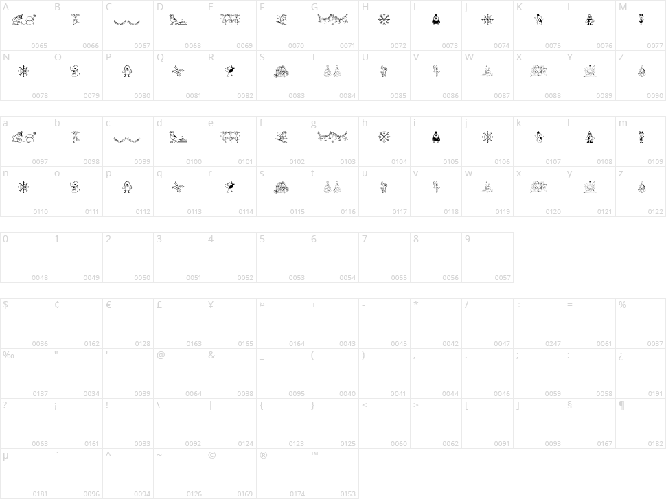 Xmas Cartoon Character Map