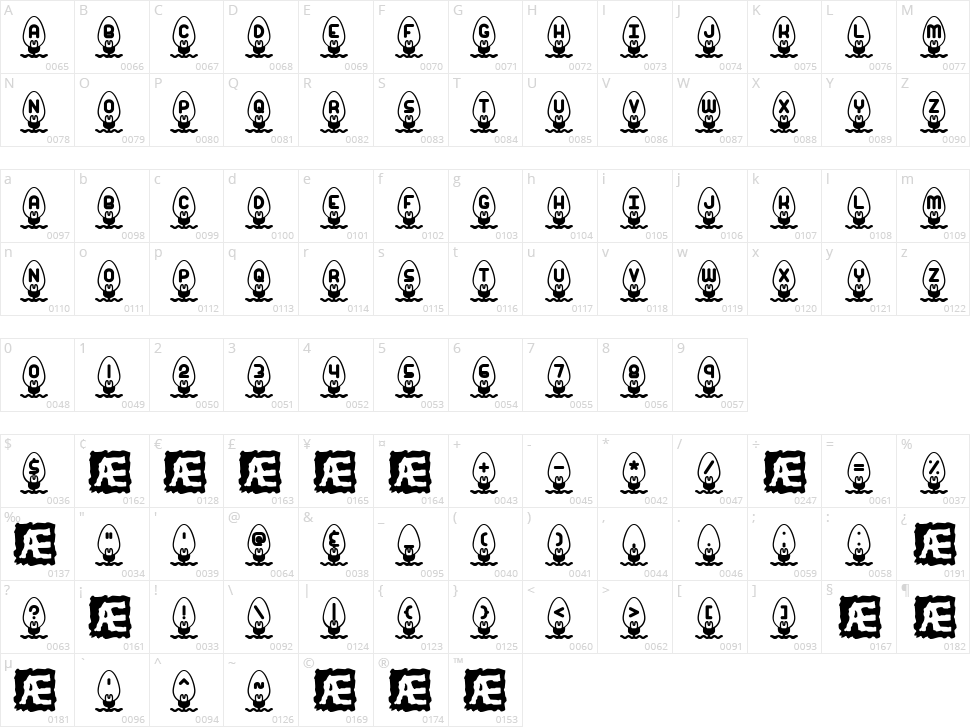 Xmas Lights Character Map