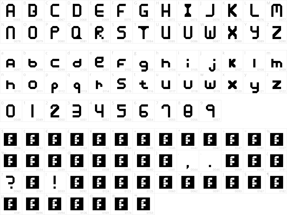 Xposure Character Map