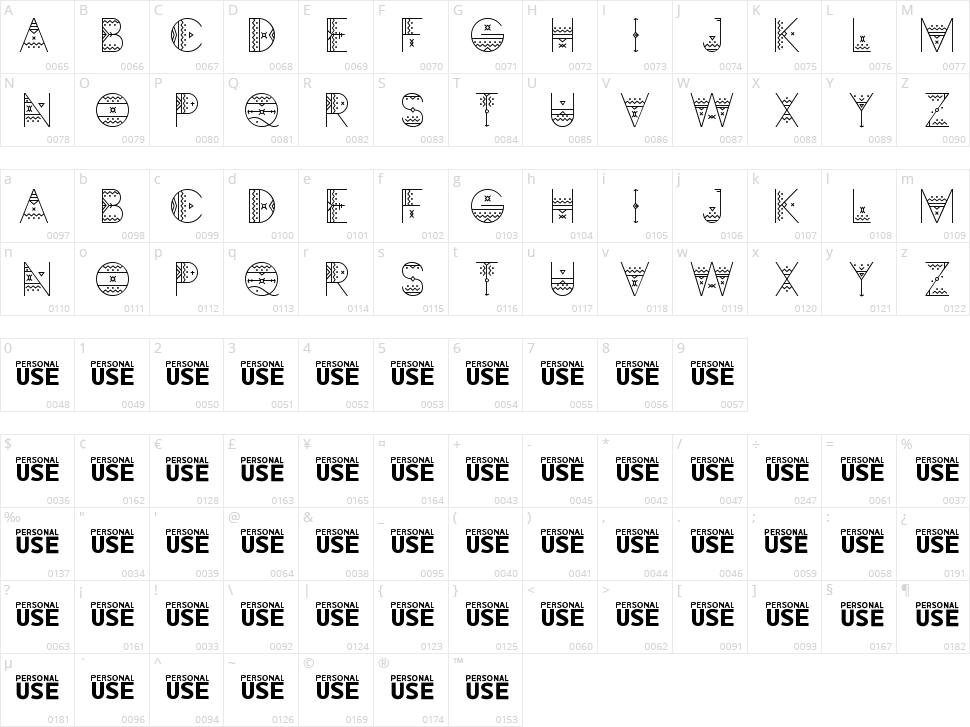 Zilap Africa Character Map