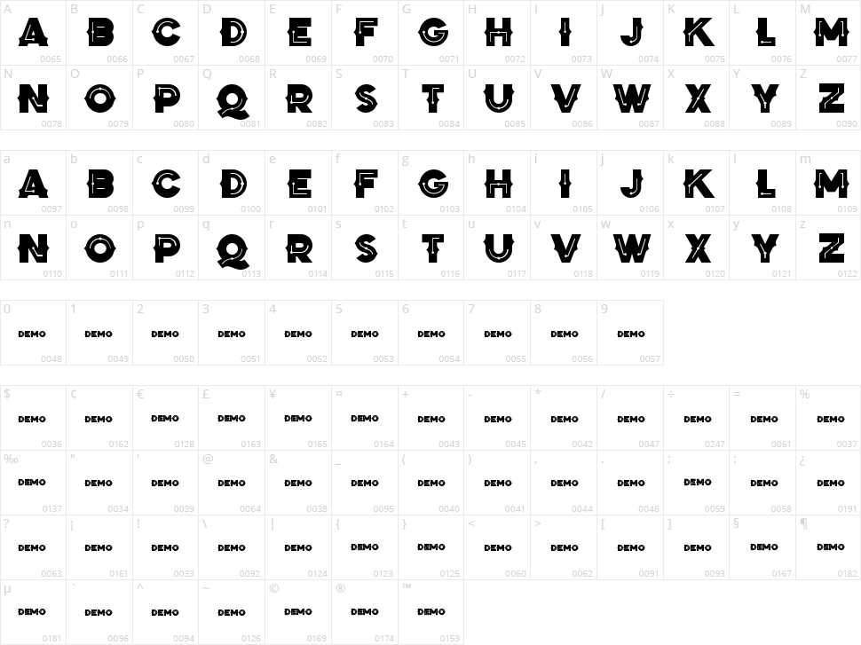 Zilap Black Storm Character Map
