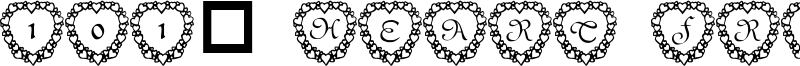 101! Heart Framed Font