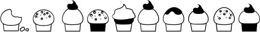32 cupcakes Font