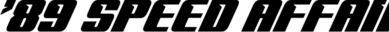 '89 Speed Affair Font