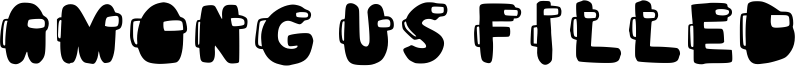 Among Us Filled Font