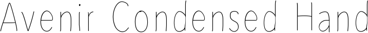 Avenir Condensed Hand Font