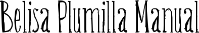 Belisa Plumilla Manual Font
