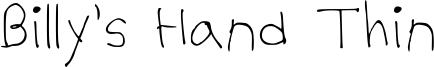 Billy's Hand Thin Font