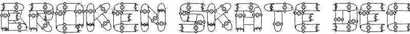 Broken Skate deck Font