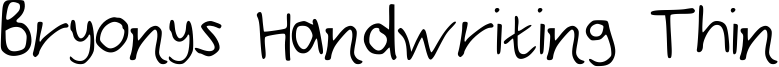 Bryonys Handwriting Thin Font