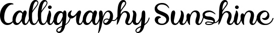 Calligraphy Sunshine Font
