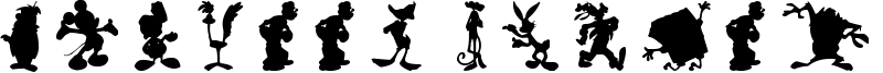 Cartoon Silhouettes Font