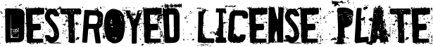 Destroyed License Plate Font