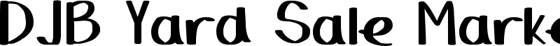 DJB Yard Sale Marker Font