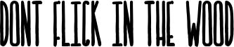 Dont Flick In The Wood Font