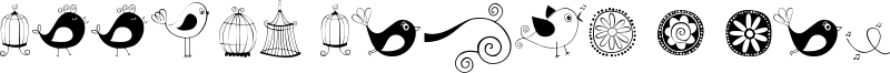 Doodle Dings 1 Birds Cages Font