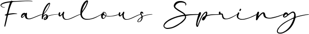 Fabulous Spring Font