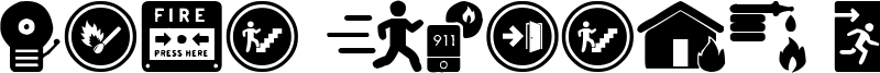 Fire Safety Icons Font