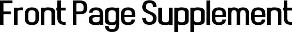 Front Page Supplement Font