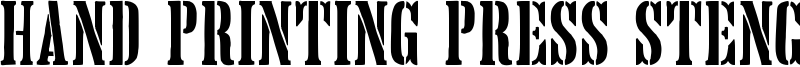 Hand Printing Press Stencil Font