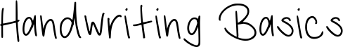 Handwriting Basics Font