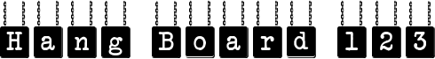 Hang Board 123 Font