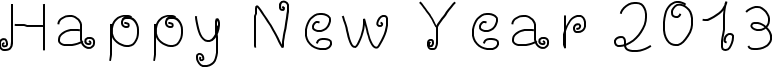 Happy New Year 2013 Font