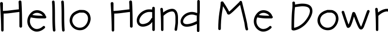 Hello Hand Me Down Font