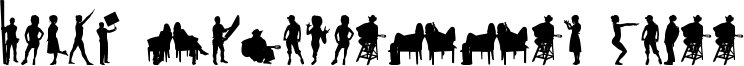 Human Silhouettes Three Font