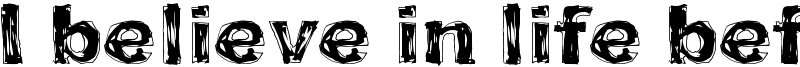 I believe in life before death Font
