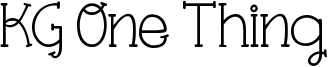 KG One Thing Font