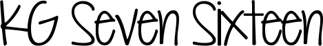 KG Seven Sixteen Font