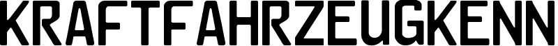 Kraftfahrzeugkennzeichen Font
