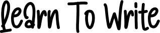 Learn To Write Font
