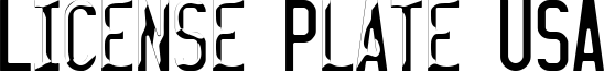 License Plate USA Font