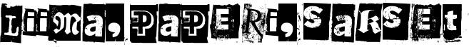 Liima, paperi, sakset Font