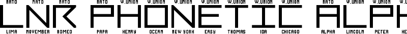 LNR Phonetic Alphabet Font