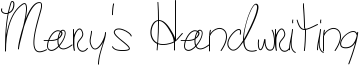 Mary's Handwriting Font